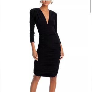 Norma Kamali Rich Purple Long Sleeve Dress